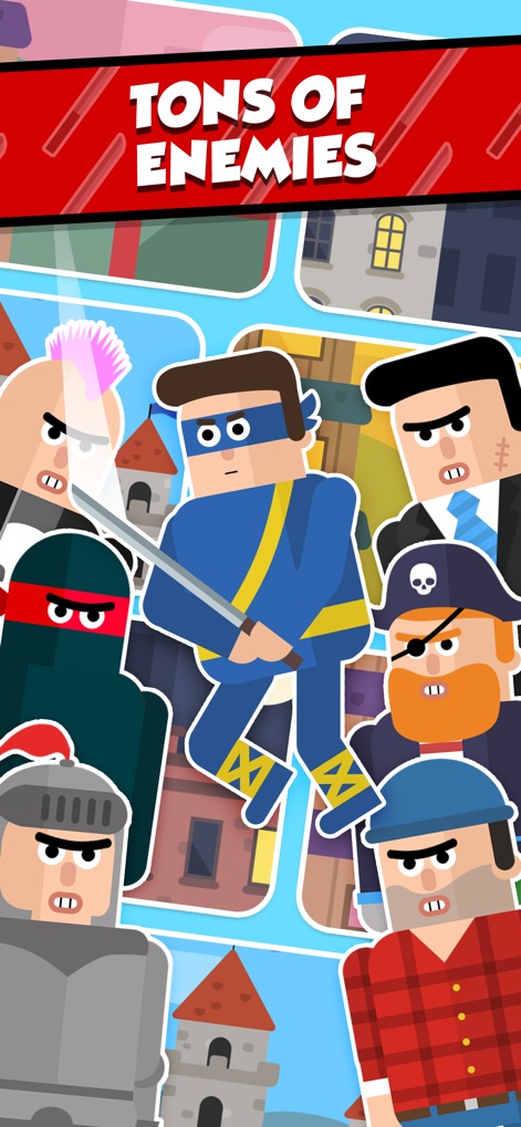 Mr Ninja - Slicey Puzzles - Witness the extensive roster of adversaries, from the formidable lumberjack to the cunning pirate, each adding a unique challenge to the game.