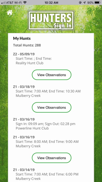 Hunters Sign In iPhone screenshot 3 - Sports app