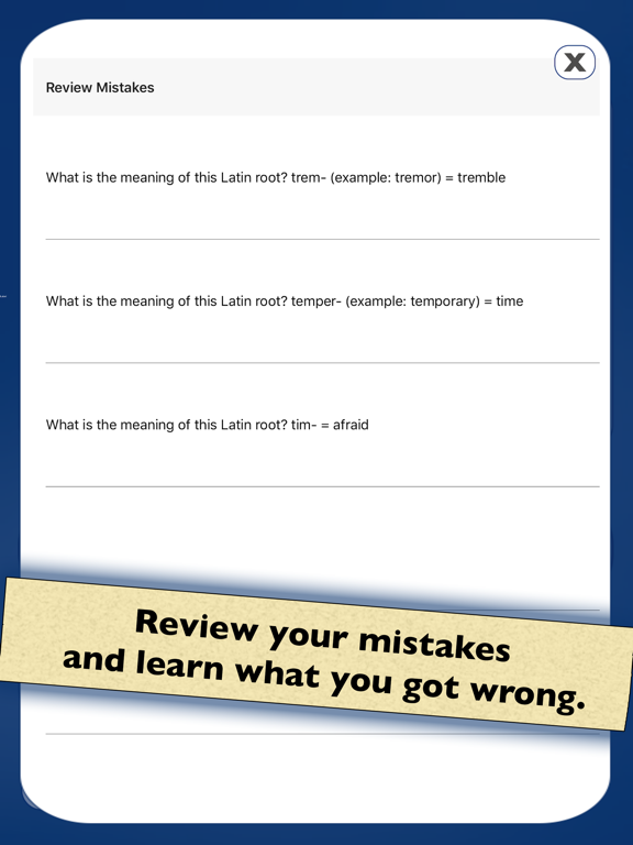 Vocabulary: Greek Latin Roots iPad screenshot 5 - Education app