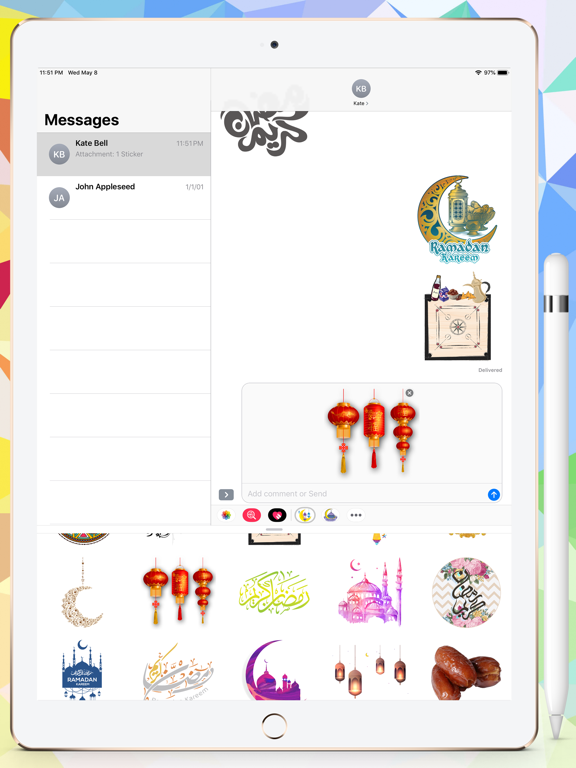 Ramadan HD Stickers شهر رمضان iPad screenshot 8 - Stickers app