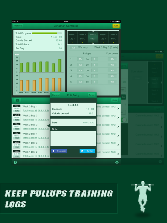 Pullups Coach Pro for iPad のスクリーンショット