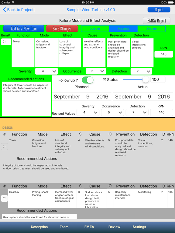 Screenshot #5 pour Engineering FMEA