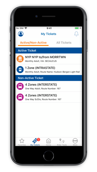 NJ TRANSIT Mobile App Screenshot