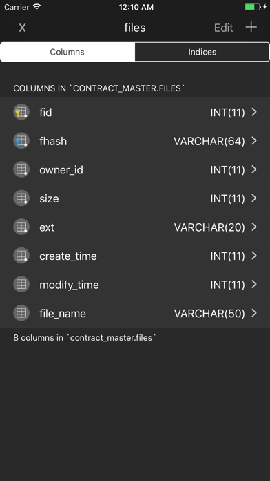 Iodine MySQL Screenshot