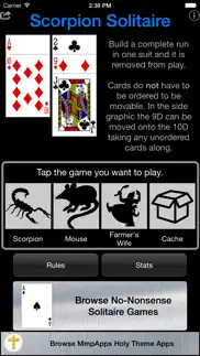 scorpion solitaire iphone screenshot 1