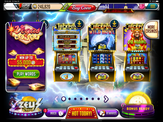 Vegas Downtown Slots & Words iPad app afbeelding 1