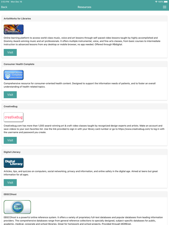 RollHillsLib iPad screenshot 5 - Book app