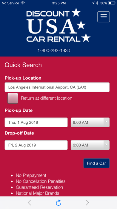 How to cancel & delete Discount USA Car Rental from iphone & ipad 1