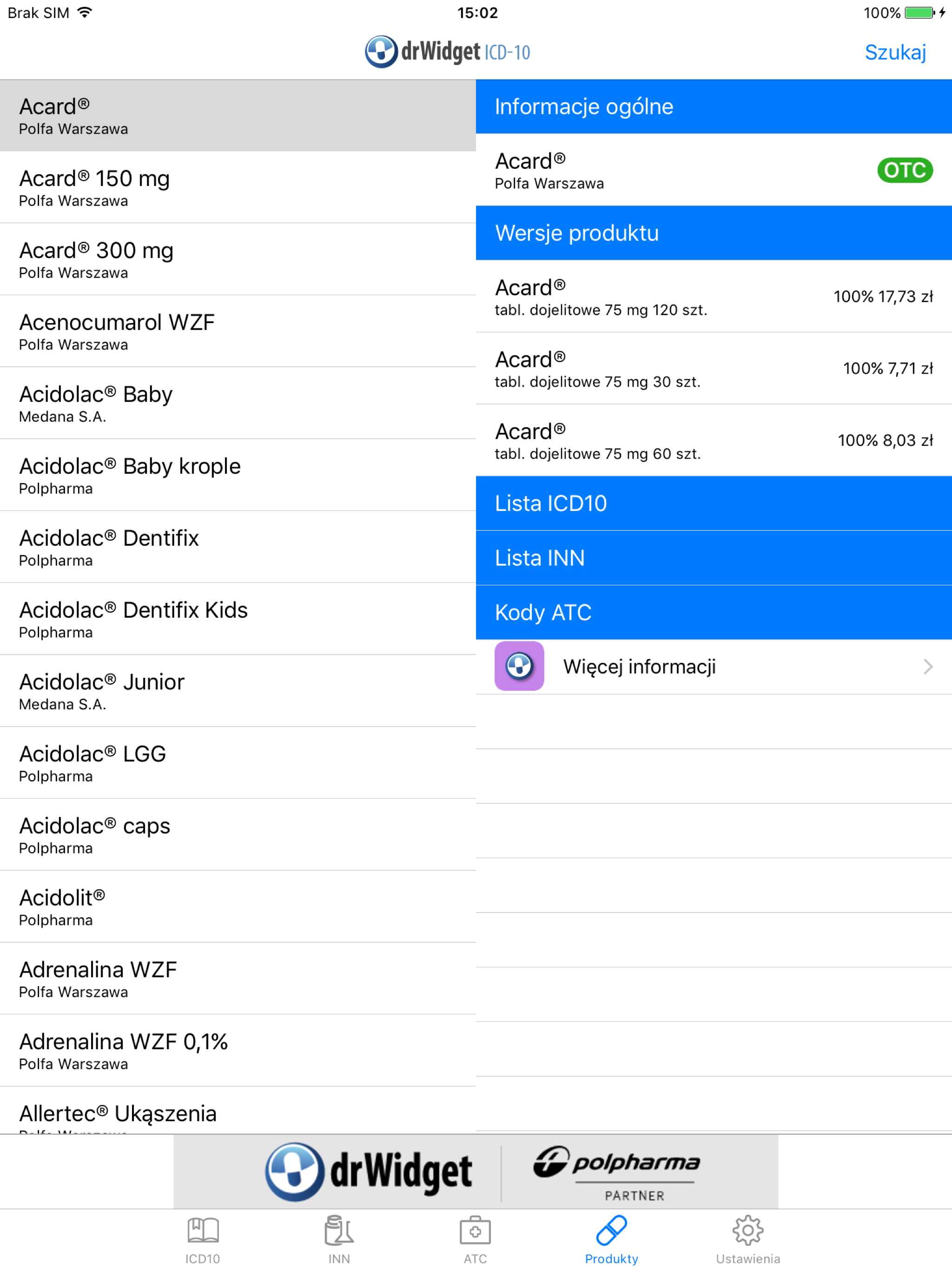 DrWidget ICD10