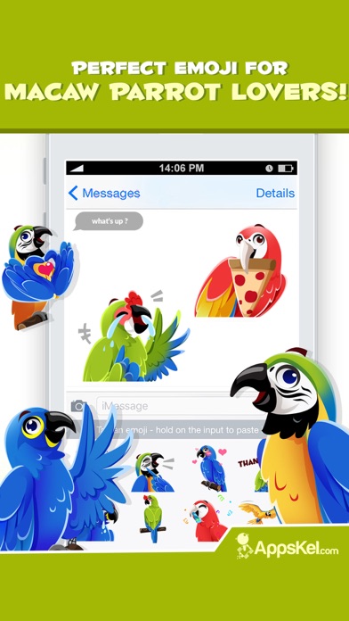 Screenshot #1 pour Macaws Parrot Emojis Keyboard