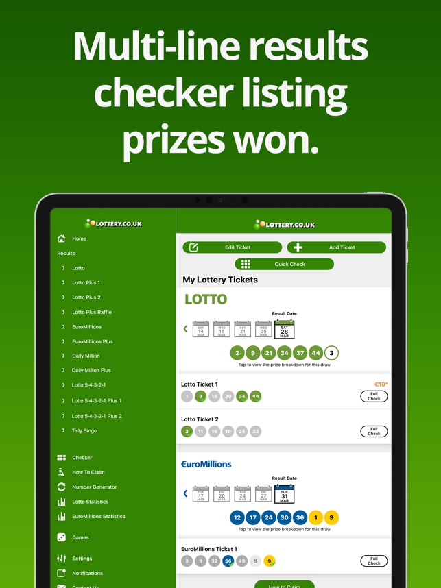 View irish shop lotto results