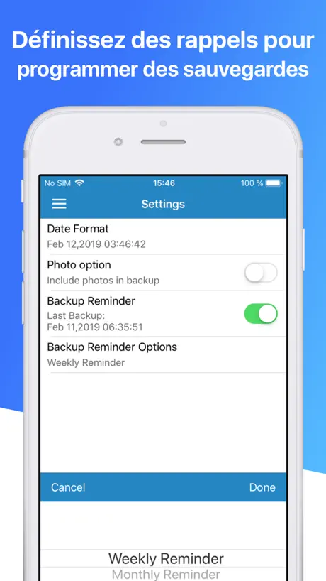 Contacts Pro - Sauvegarde