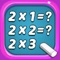 To see the multiplication of numbers, you have to go into training mode and select a number to get a multiplication table for that number