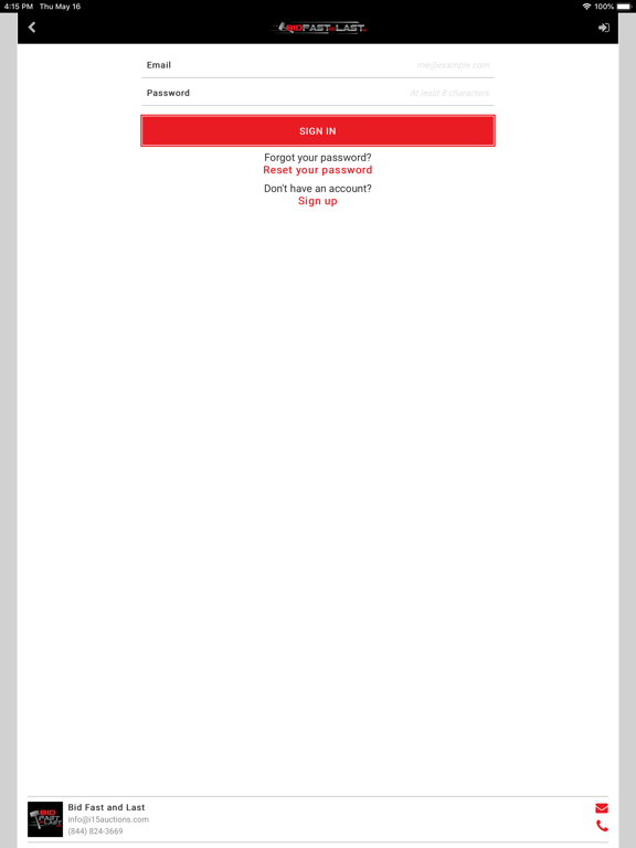 Bid Fast and Last iPad screenshot 2 - Business app