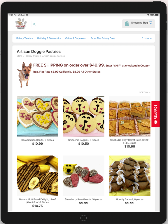 Jackboy's Dog Bakery iPad screenshot 4 - Shopping app