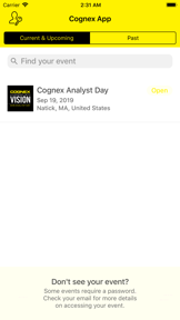 Cognex Events screenshot