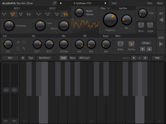 AudioKit Synth One Synthesizer iPad app afbeelding 3