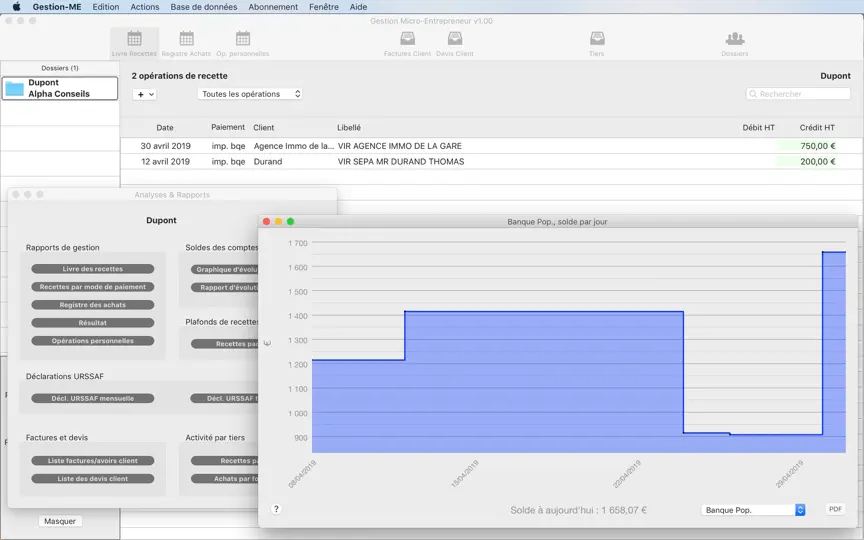 Capture d'écran de Gestion Micro-Entrepreneur sur iPhone 2