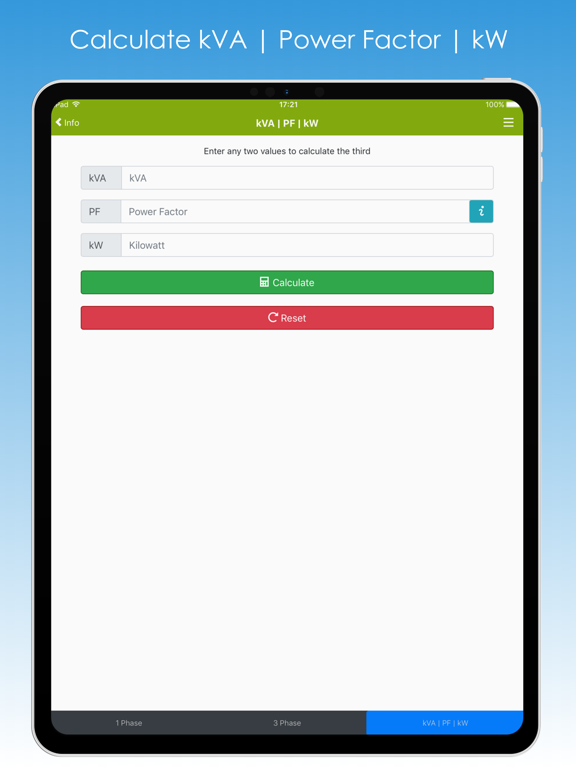 Screenshot #6 pour kVA Calculator