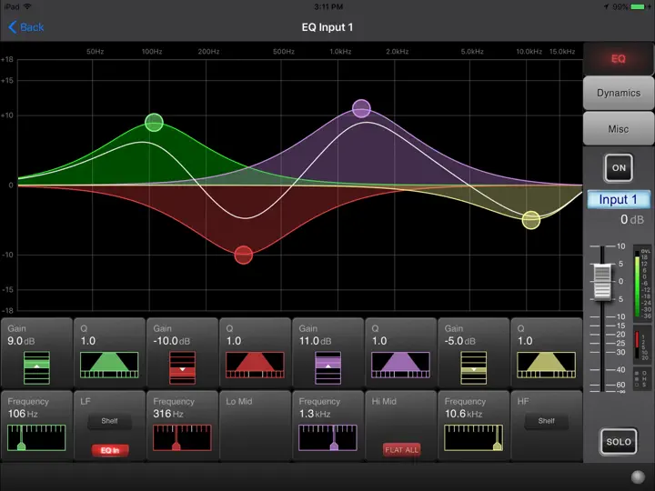 Screenshot von Soundcraft ViSi Remote auf dem iPhone 4