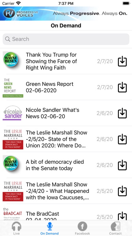 Progressive Voices App