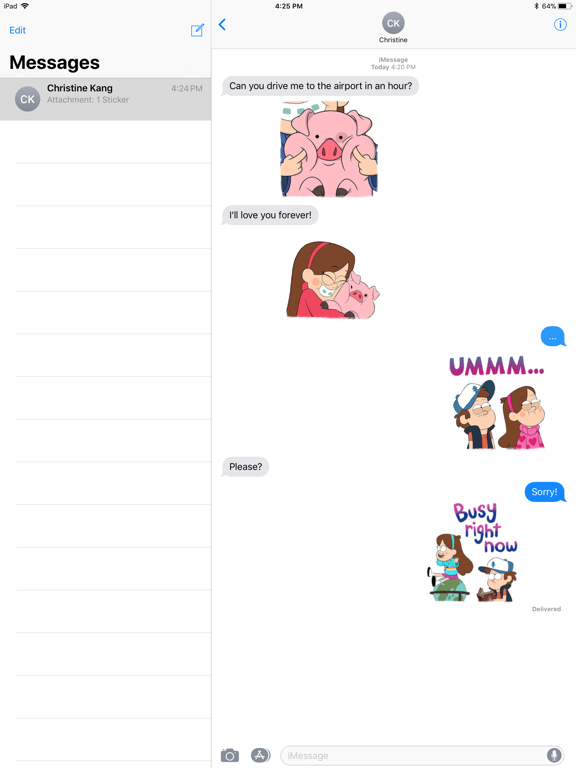 Disney Stickers: Gravity Falls iPad screenshot 5 - Stickers app