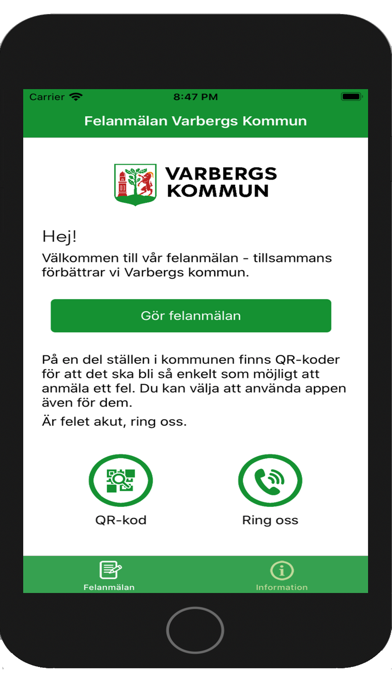 Screenshot #1 pour Felanmälan Varbergs Kommun