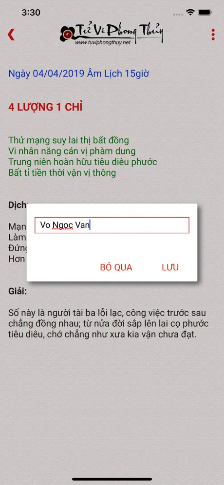 Tử Vi Lượng Chỉ