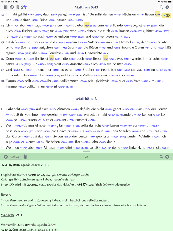 Importantia Strong-Bibel iPad screenshot