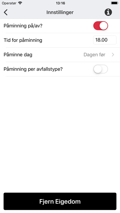 Renovasjon Time kommune Screenshot