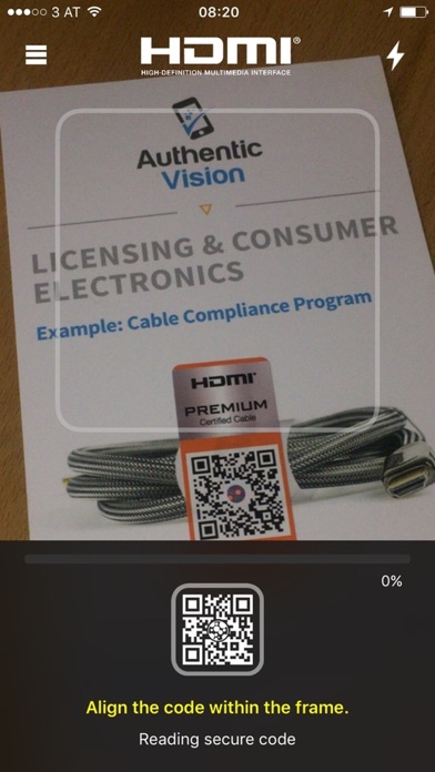 HDMI Cable Certification Screenshot