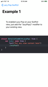 Lazy Pop SwiftUI Demo screenshot