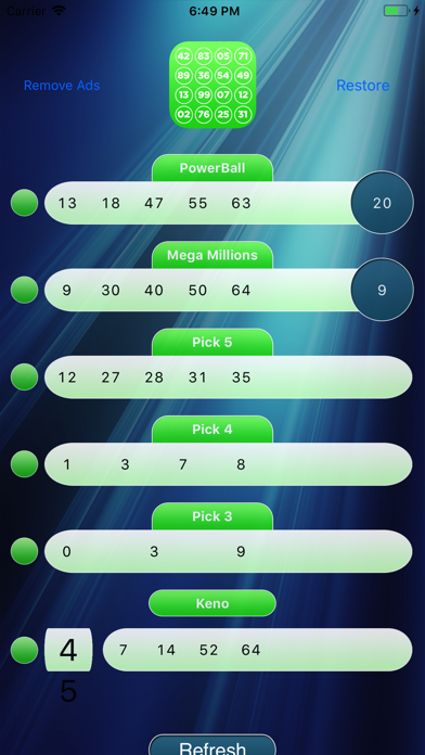 My Lottery App iPhone screenshot 1 - Entertainment app