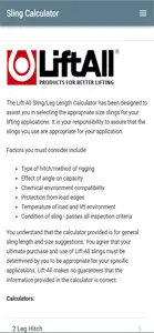 Lift-All Sling Calculator screenshot #3 for iPhone