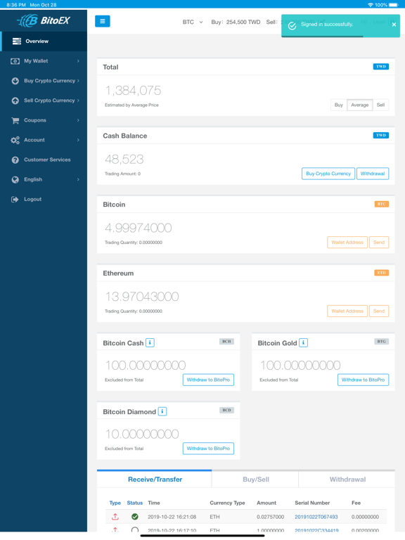 Screenshot #4 pour BitoEX幣託-虛擬通貨錢包