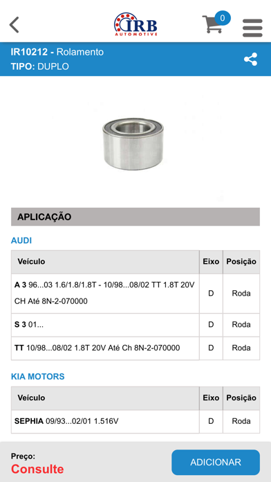 IRB Automotive - Catálogo Screenshot