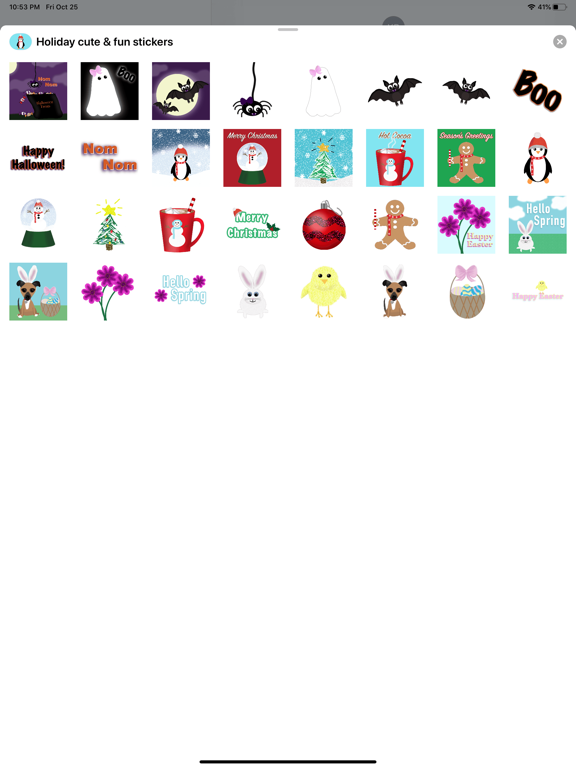 Holiday cute & fun stickers iPad screenshot 5 - Stickers app