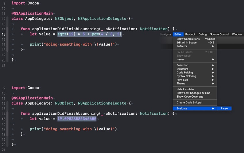 Evaluate for Xcode Screenshot 1 - AppWisp.com Evaluate for Xcode Screenshot 1 - AppWisp.com