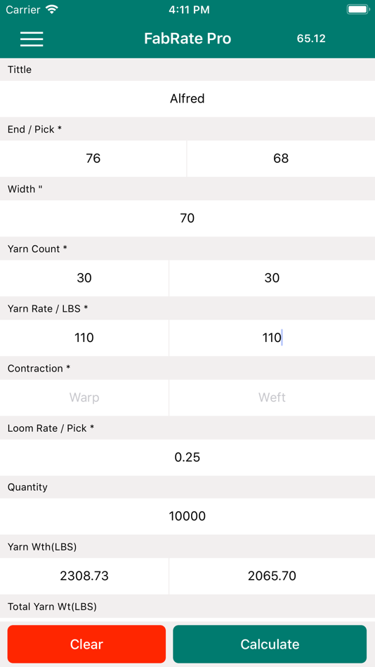 FabRate - Textile Calculator - 1.07 - (iOS)