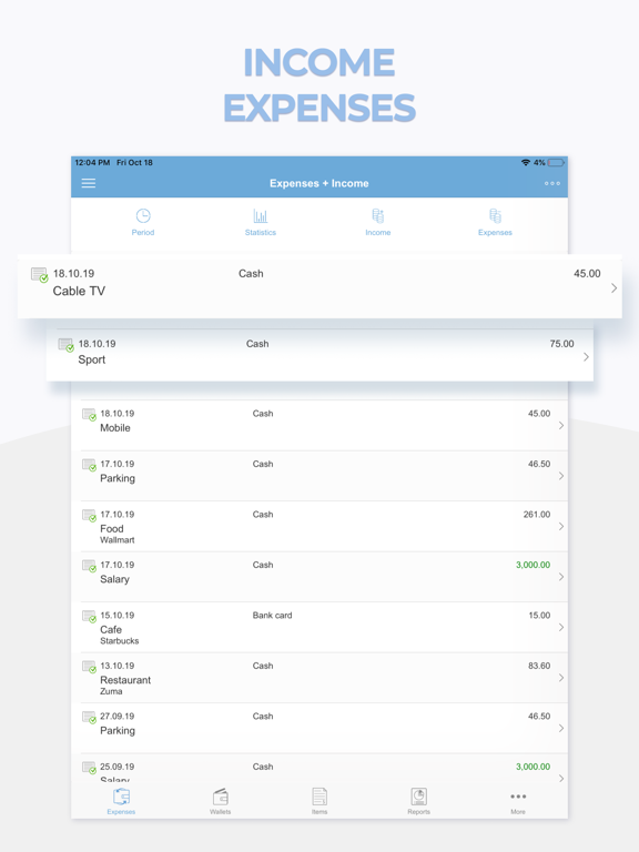 Expenses and Income Tracker iPad screenshot 1 - Finance app