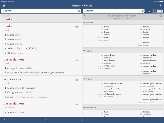 Ultralingua French-German iPad screenshot 2 - Reference app