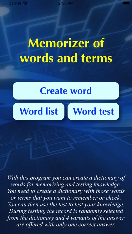 Memorizer of words and terms