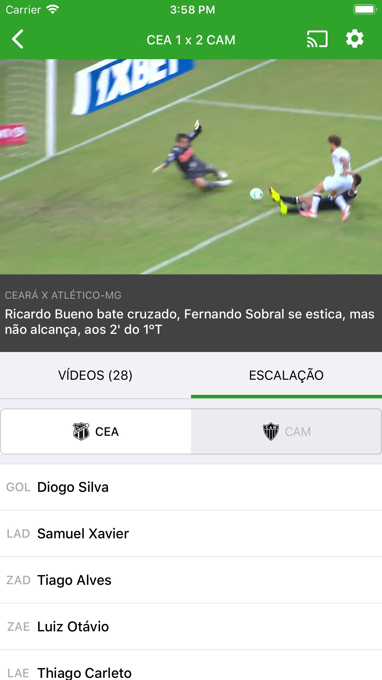 Screenshot do app Premiere
