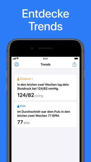 Screenshot von Blutdruck App auf dem iPhone 3
