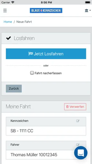 Blaue Kennzeichen screenshot 2
