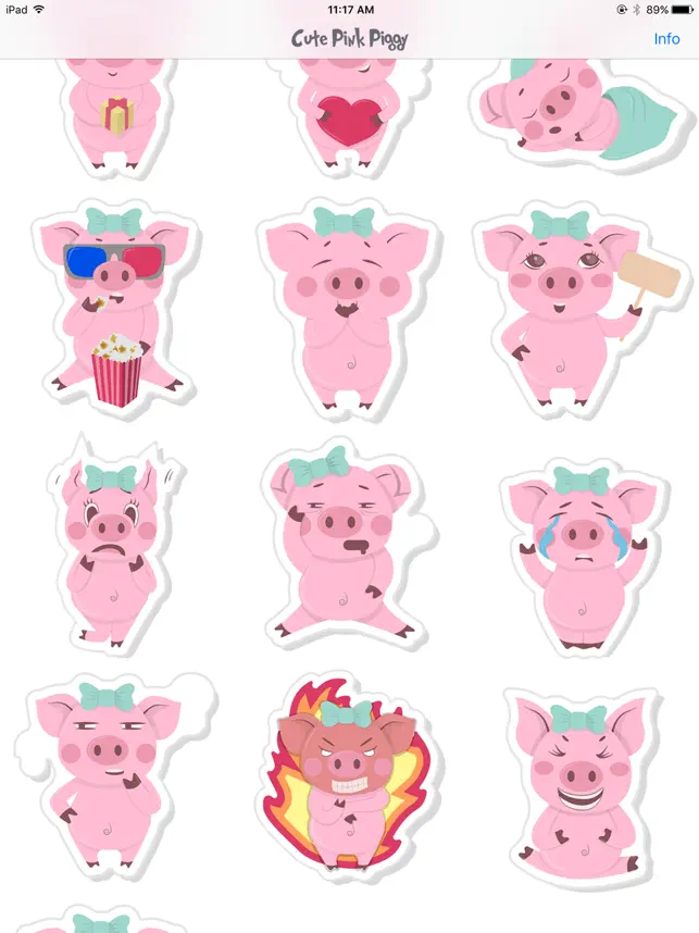 Pink Piggy Animated Stickers4+_1