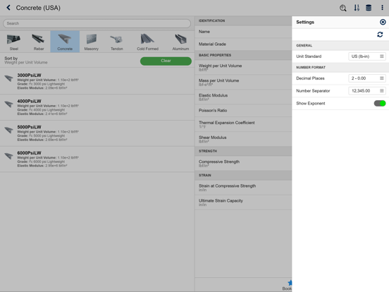 CSiMaterials iPad screenshot