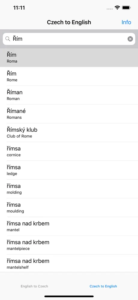 Dictionary English/Czech