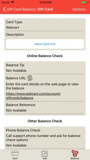 Скриншот Gift Card Balance (GCB) на iPhone 8