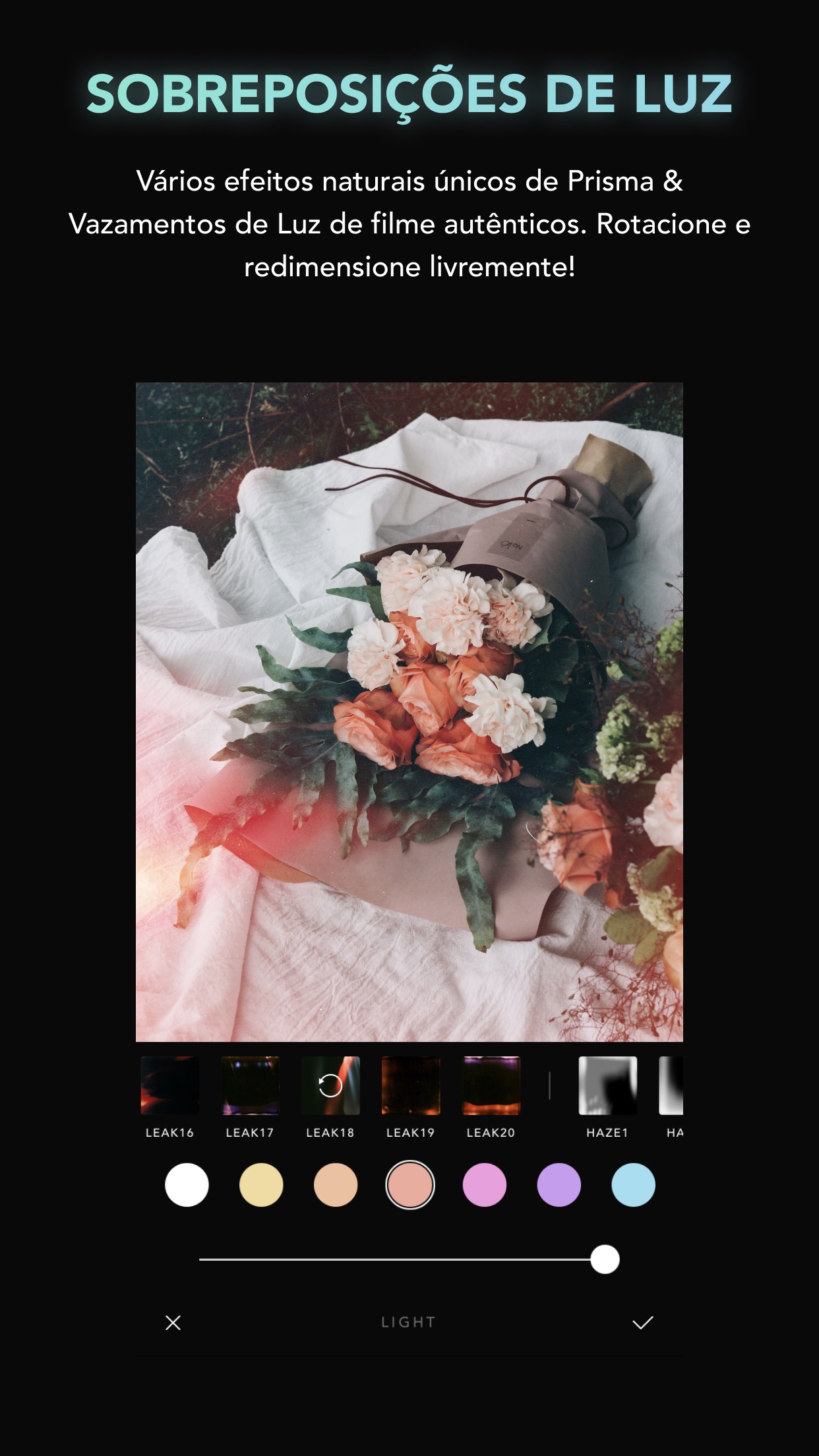 Screenshot do app Afterlight — Editor de Fotos